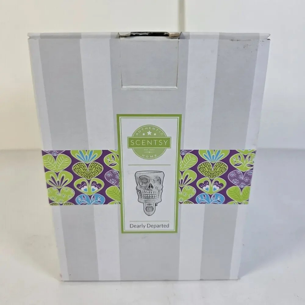 Scentsy Dearly Departed Skull Mini Warmer Halloween Retired New Open Box